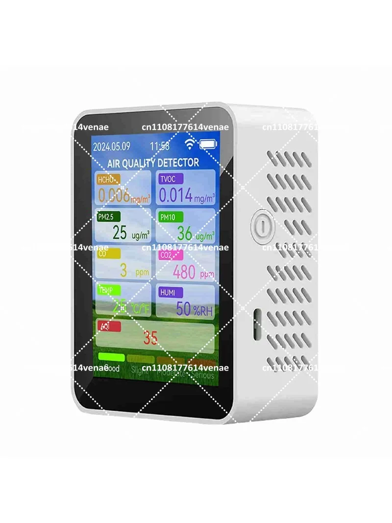 WiFi Multifunctional Air Quality Meter HCHO TVOC CO2 PM2.5 PM10 Tester Portable Temperature Humidity Monitor