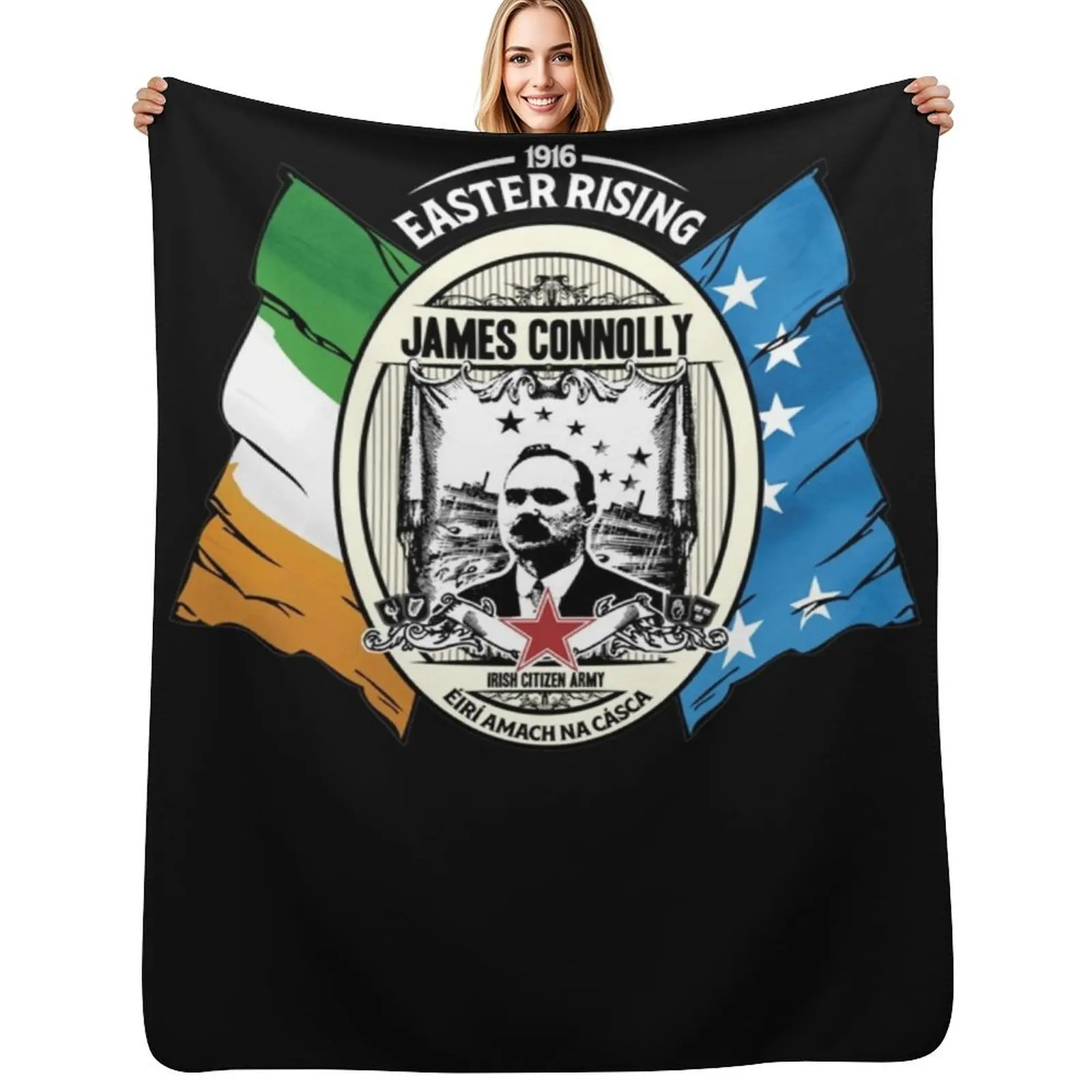 James Connolly - Arm??e citoyenne irlandaise T-shirt classique Throw Blanket Travel Loose blankets ands Soft Beds Blankets