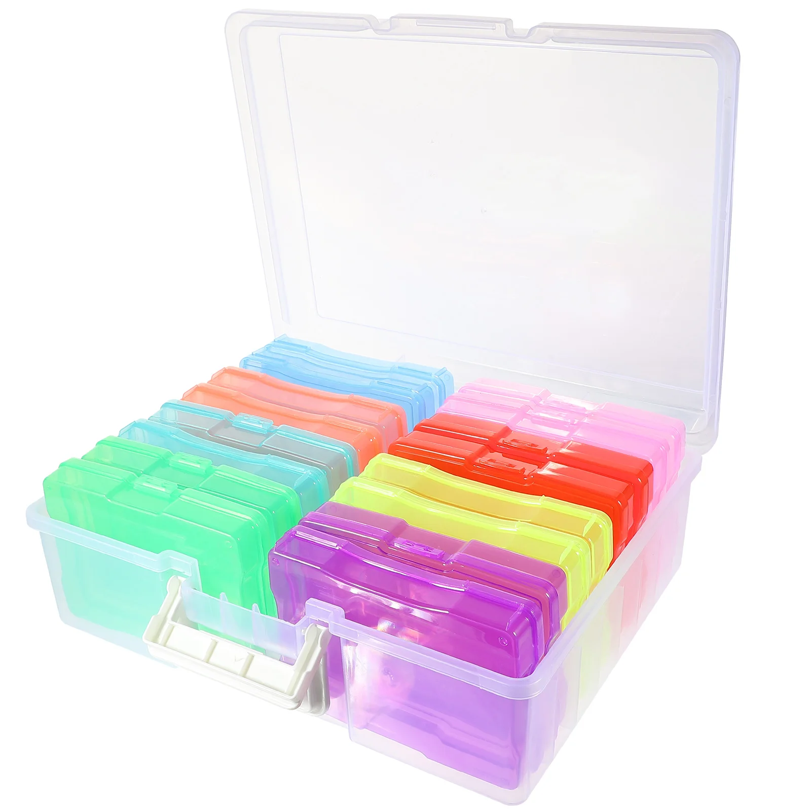 

1 set 1 Set Large Capacity Plastic Storage Box For Photos Postcards Cards Craft Beads Coins Jewelry With Lid Household Organizer
