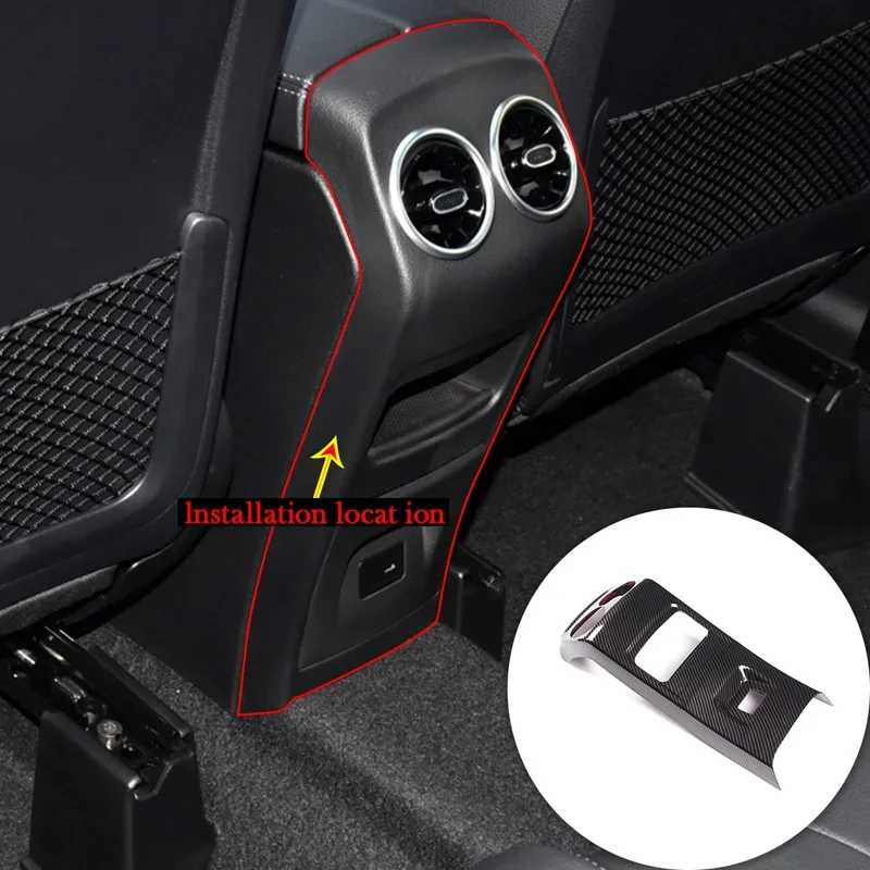 

For Mercedes Benz Glb GLB 2021 2022 ABS Carbon Fiber Rear Air Outlet Cover Anti-kick Sticker Vent Frame Car Interior Accessories