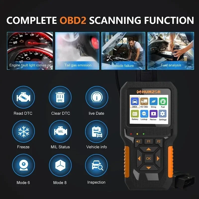 رمز الديزل I/M استعداد الضباب الدخاني تحقق تحليل الوقود اختبار البطارية ل HUMZOR NexzCheck NC601 Obd2 تشخيص السيارات #3