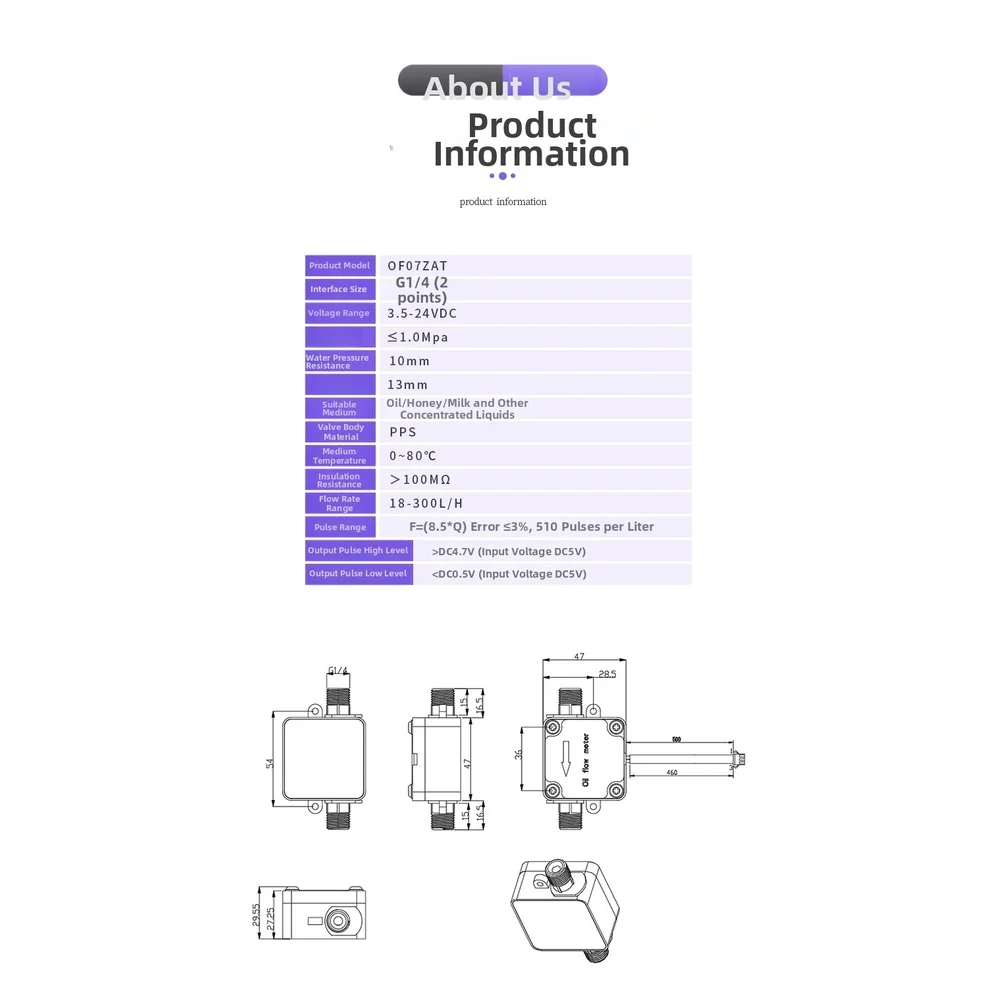 Gear Operated Flow Meter G1/4 for Monitoring Flow in For Cooking Beer Machines Milk Pasteurizers and Syrup Pumps