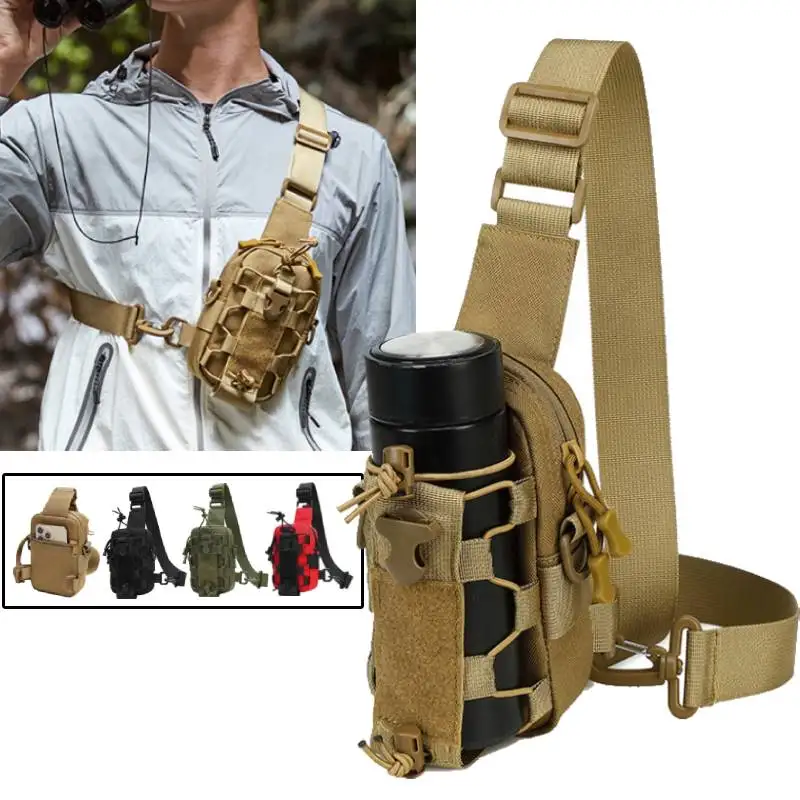 

Men's Chest Bag Travel Molle Portable Water Bottle Cell Phone Pouch Multifunctional Cycling Waist Pack Lightweight Crossbody Bag