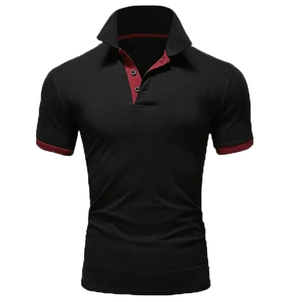 2024 New men\'s short sleeved casual solid color seasonal polo for foreign trade