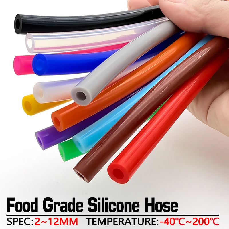 2Meter Food Grade Leakproof Silicone Hose OD4-16mm Colorful High Temp Flexible Drink Pipe Nontoxic Tube Water Connector