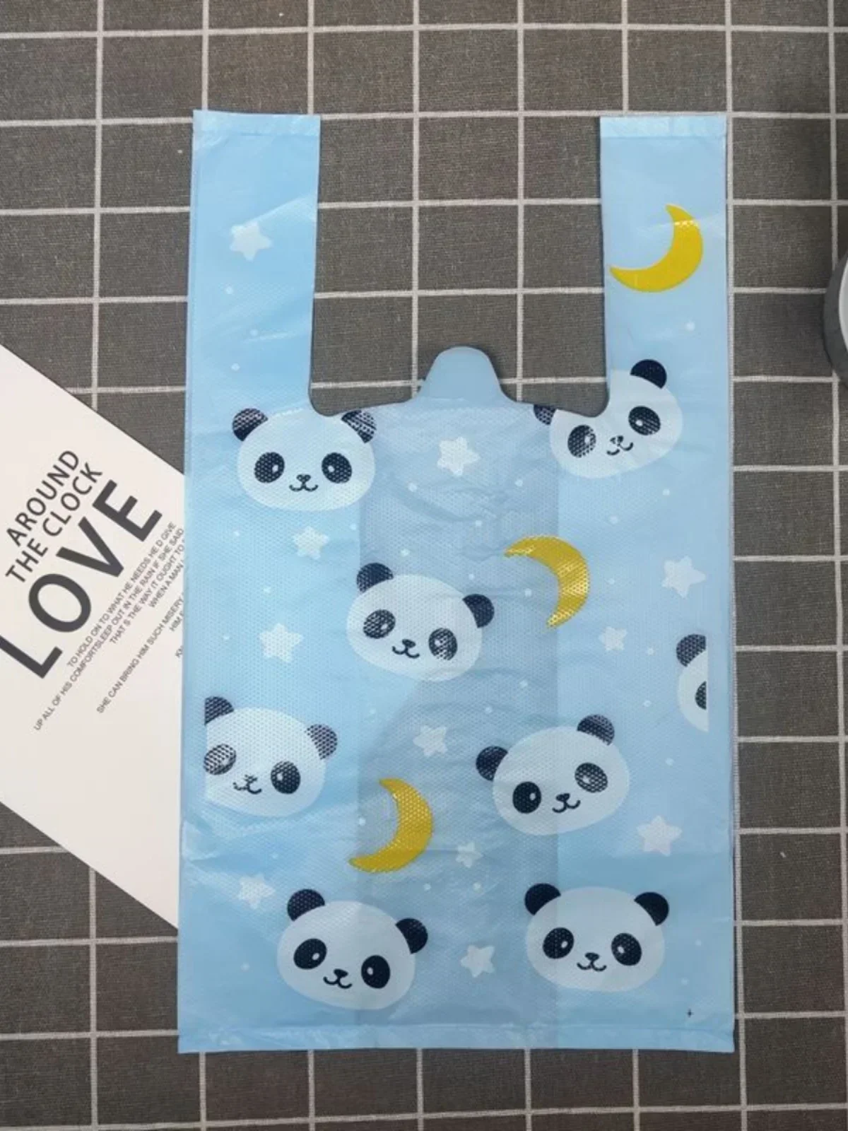 

50pcs Panda Cartoon Pattern Plastic Packaging Bag Market Shopping Clothing Packing Restaurant Food Takeaway Pack Portable Bags