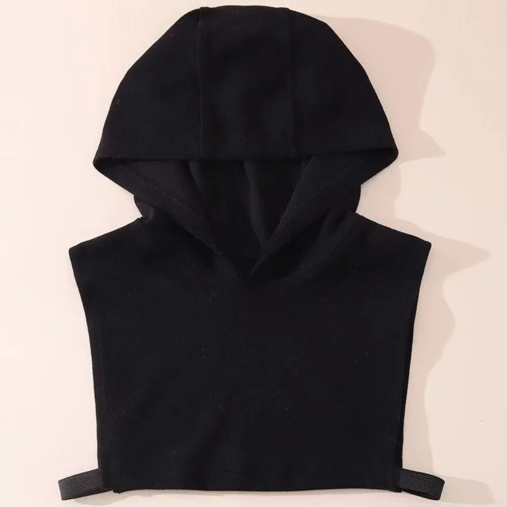 Single-sided Fleece Fake Hood Collar Soft Cotton Spandex Sleeveless Design Fleece Hood Collar Classic Color No Drawstring