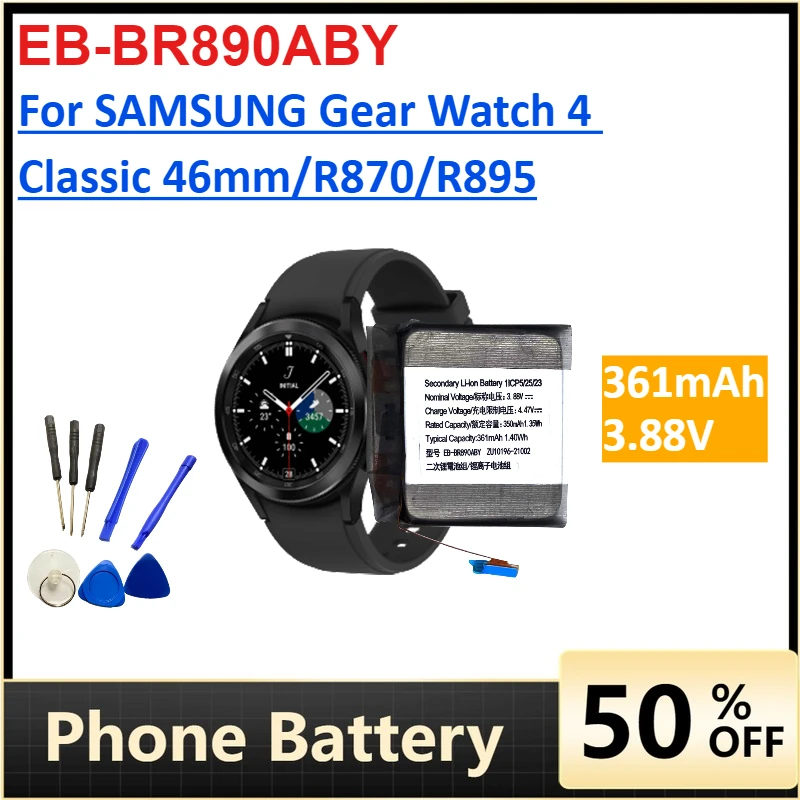

500mAh EB-BR890ABY Replacement Battery for SAMSUNG Gear Watch 4 Classic 46mm/R870/R895 Smart Watch Batteries