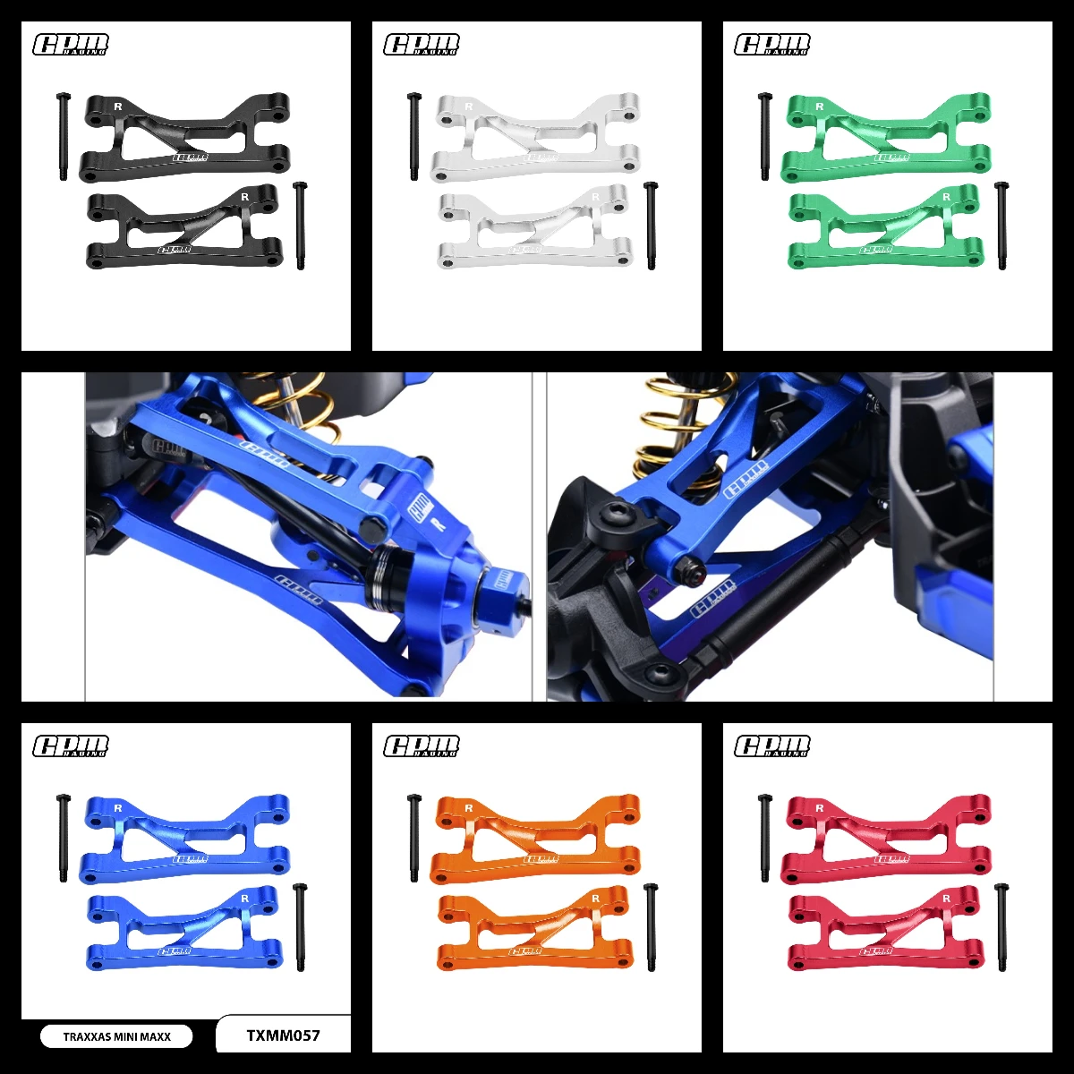

GPM TRAXXAS Mini Maxx Monster Truck-107154-1 For 7075 Alloy Rear Upper Suspension Arms