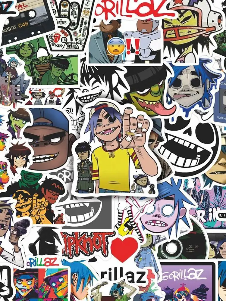AliExpress keeppley 10/30/50pcs Gorillaz Music Band Graffiti Stickers Waterproof DIY Motorcycle Phone Guitar Bike Cool Cartoon Decals Decoration Toy