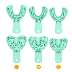 6pcs Dental Impression Trays Kit Dentistry Implant Tray Full Mouth Tray S / M / L Teeth Holder Denture Model Removable Tools
