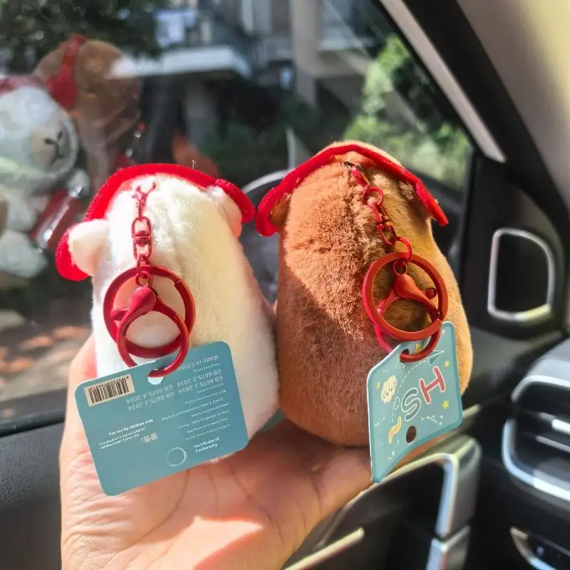 1 قطعة سلسلة المفاتيح كابيبالا لطيف الكرتون كولا كابيبارا قلادة أفخم دمية حقيبة معلقة حلية سيارة الديكور هدية للأطفال