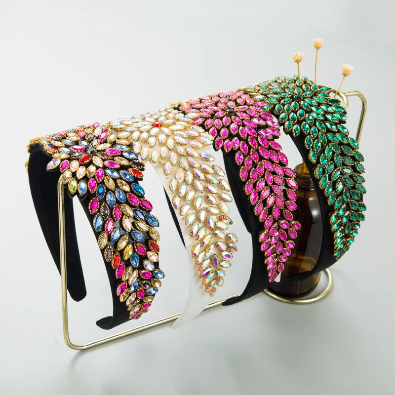Cross Border Trend of Hair Bands, European and American Retro Baroque Glass Drill Bit Bands, Fashionable Head Bands For Women