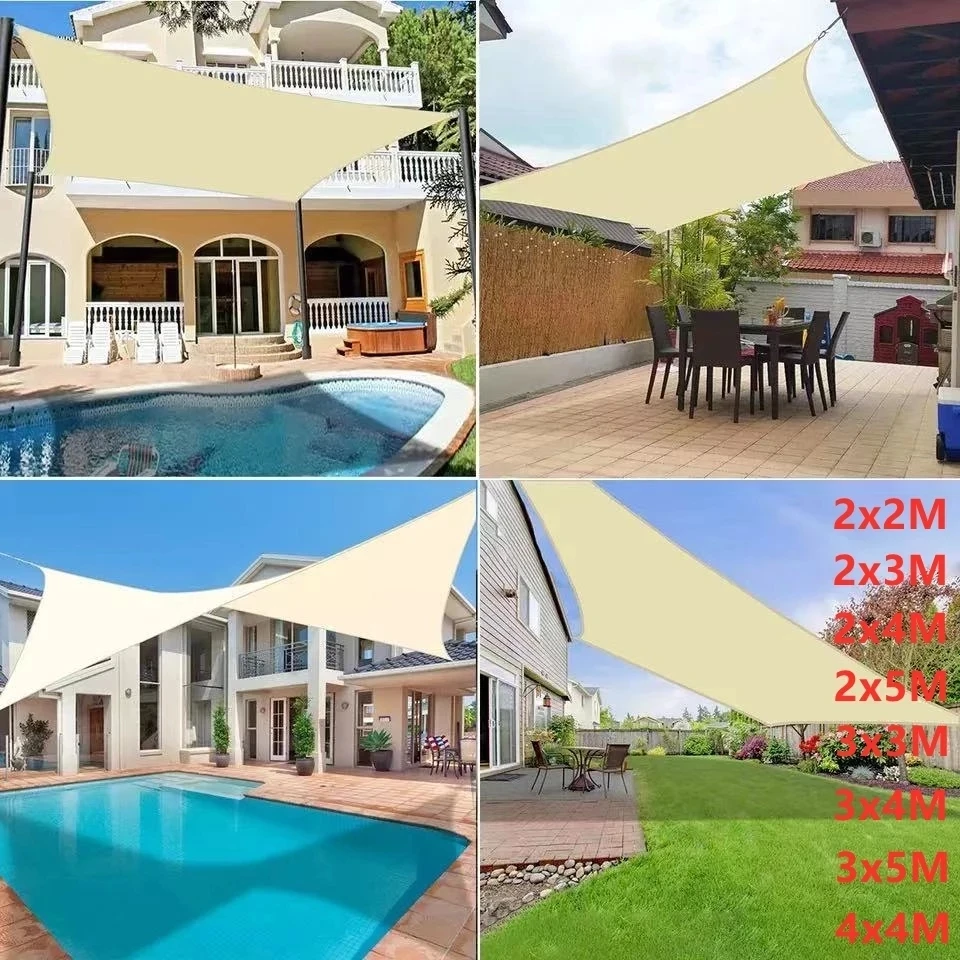 

300D Waterproof Polyester Sunshade Square Rectangular Shade Sail Garden Terrace Canopy Swimming Camping