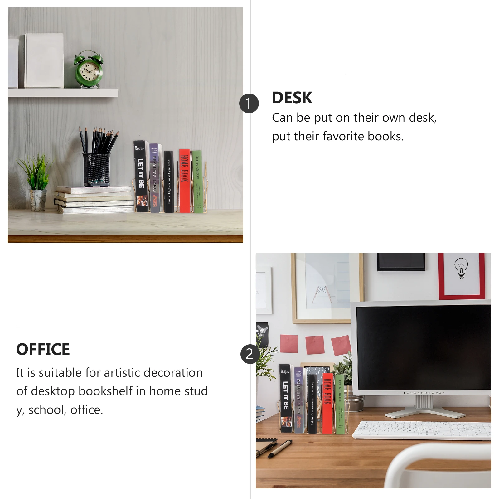 

1pc Book Stand Iron Decorative Bookshelf Magazine Holder For Office Home Decor Storage Rack Iron Book Holder