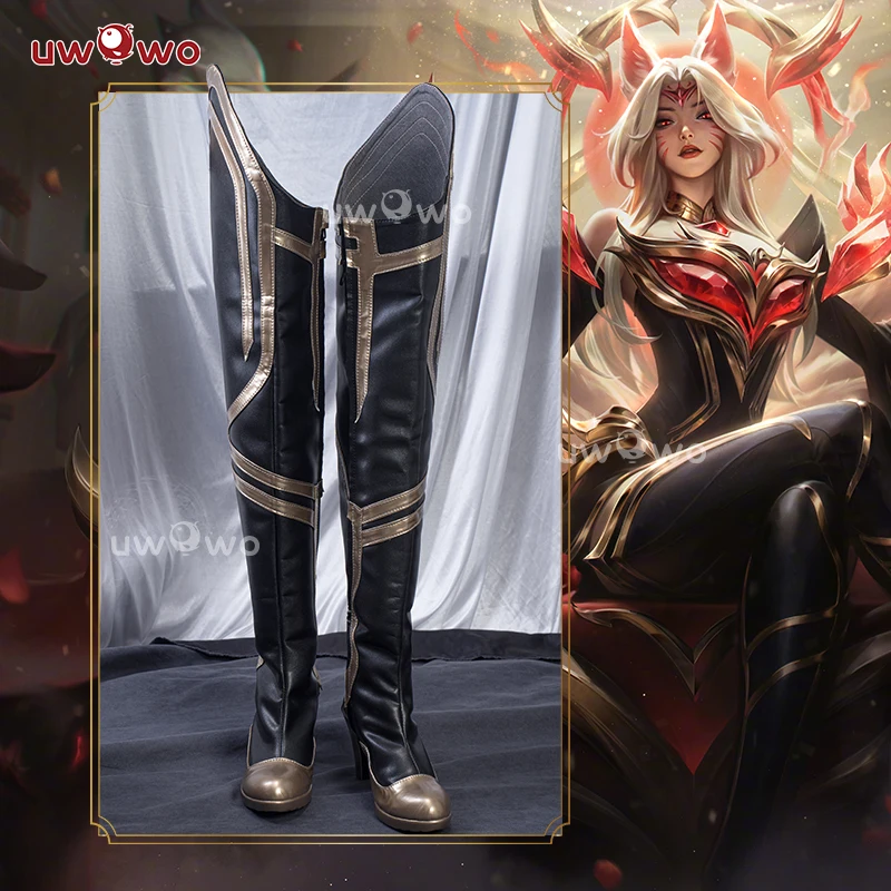 UWOWOW Ahri Schuhe Spiel League of Legends/LOL: Immortalized Legend Ahri Cosplay Schuhe Größe 35-44 High Tube