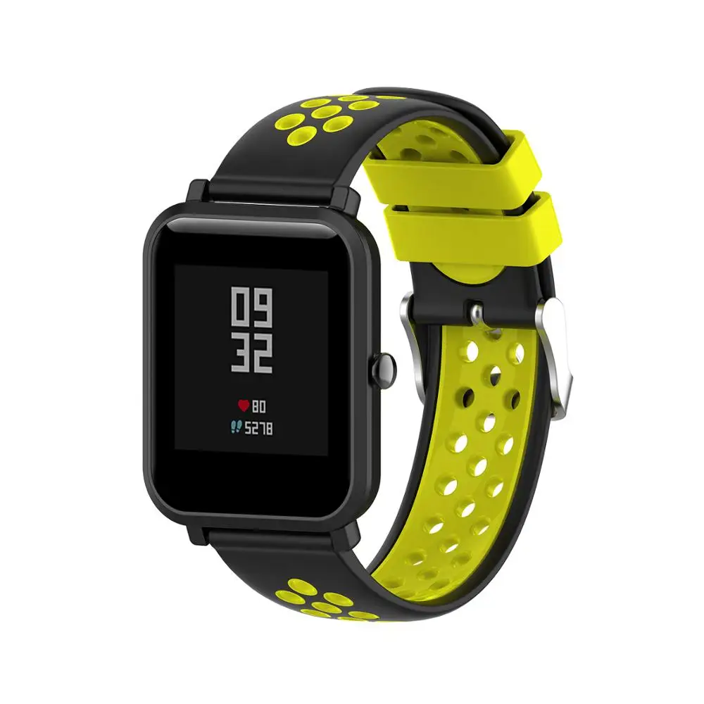 فيفاتا 20 22 مللي متر مزدوج اللون سيليكون حزام ساعة اليد ل شاومي Huami Amazfit بيب/GTR/GTS/Pace/Stratos 3/Garmin Vivoactive 3/Venu SQ