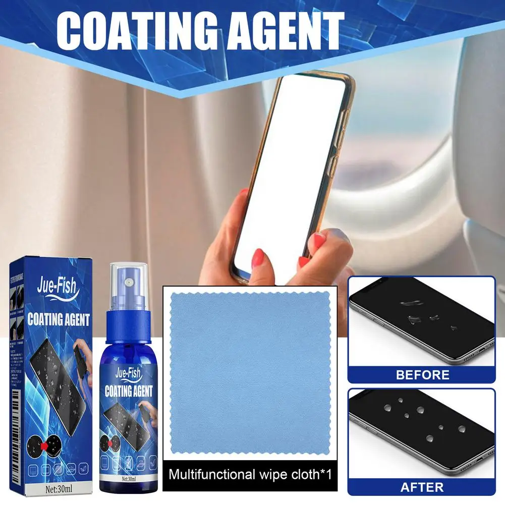 Phone Screen Coating Kit, Oleophobic Hydrophobic Liquid Glass Nano Coating, Anti-Scratch Anti-Fingerprint Solution for iPhone