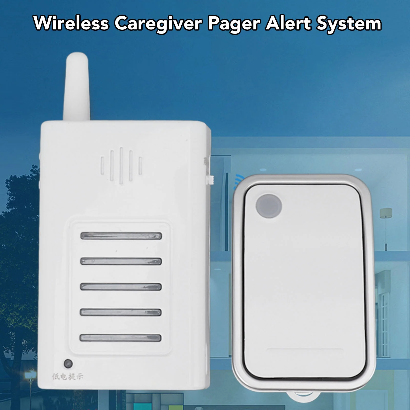 Wireless Caregiver Pager Flashing Vibration Long Distance Nurse Calling System for Elderly Use
