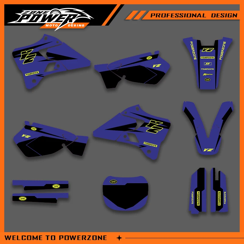 

Графика Powerzone для YAMAHA YZ 1996 1997 1998 1999 2000 2001 YZ125 250, наклейки, наклейки для мотоцикла, индивидуальный дизайн 02