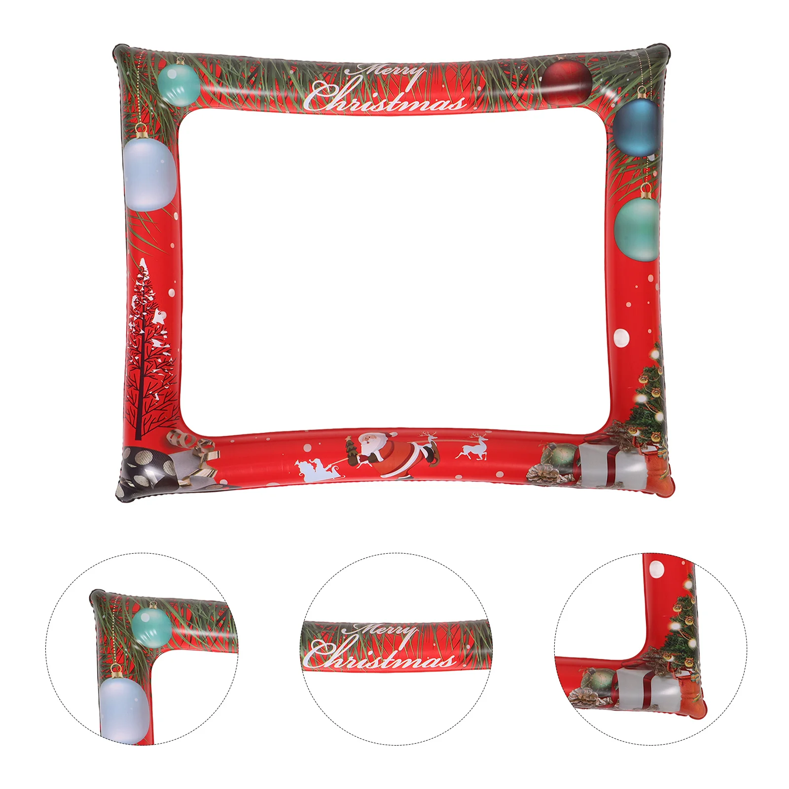 

1pcs Inflatable Christmas Photo Frame Large Party Selfie Prop Fun Photobooth Decoration For Xmas Birthday Events Pvc Reusable