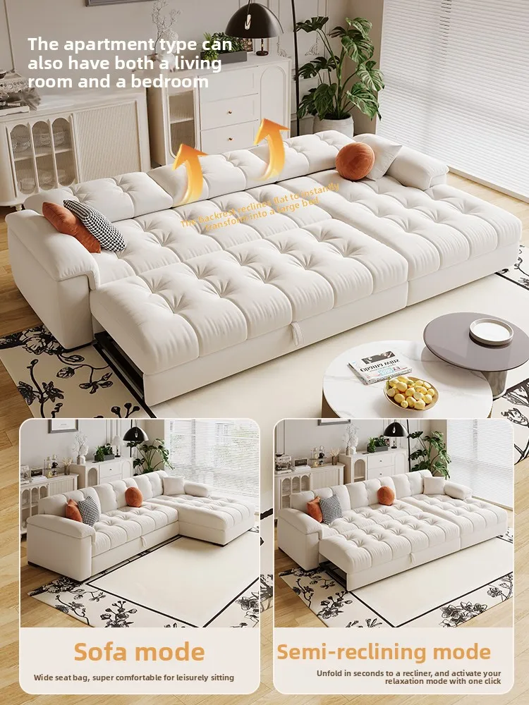 CX adjustable folding retractable dual-purpose multi-functional sofa bed living room small apartment fabric sofa bed
