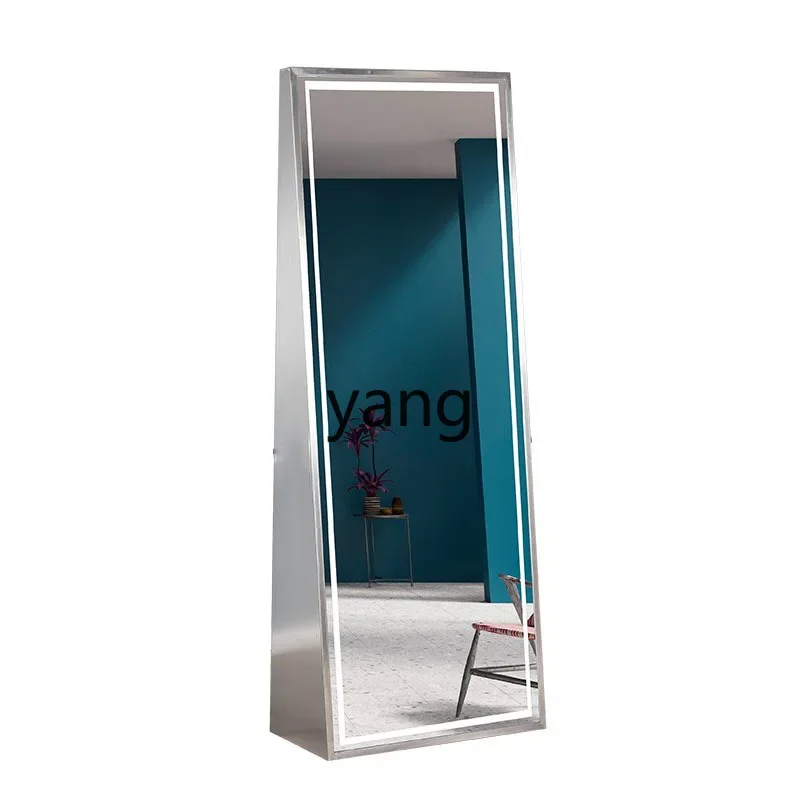 Yjq barber shop mirror table hair salon special floor single-sided double-sided mirror stainless steel trendy model