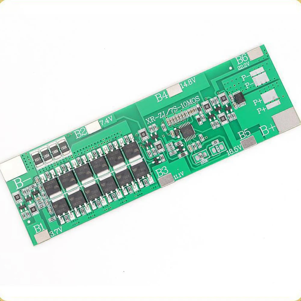 

BMS 7S 24V Li-Ion 18650 Battery Packs Charge Board with Balance Equalizer Function Common Port for Power Bank(30A)