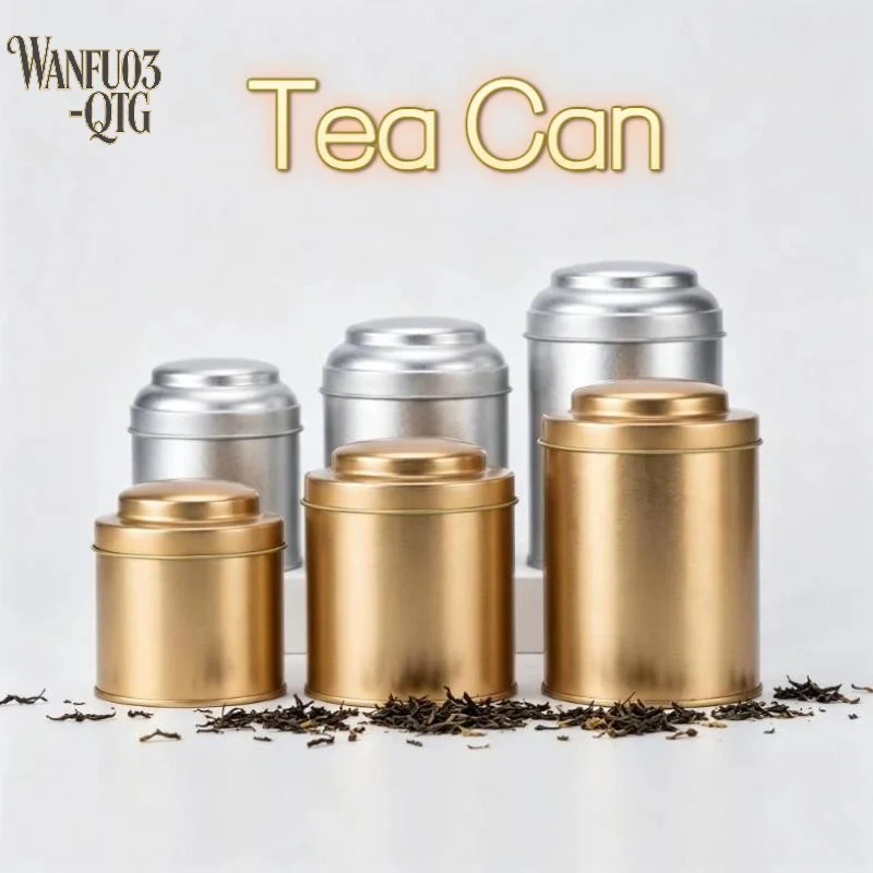 Hot Sale Tea Tins Canister With Airtight Double Lids Tin Can Box And Round Kitchen Canisters Tea Sealed Jar