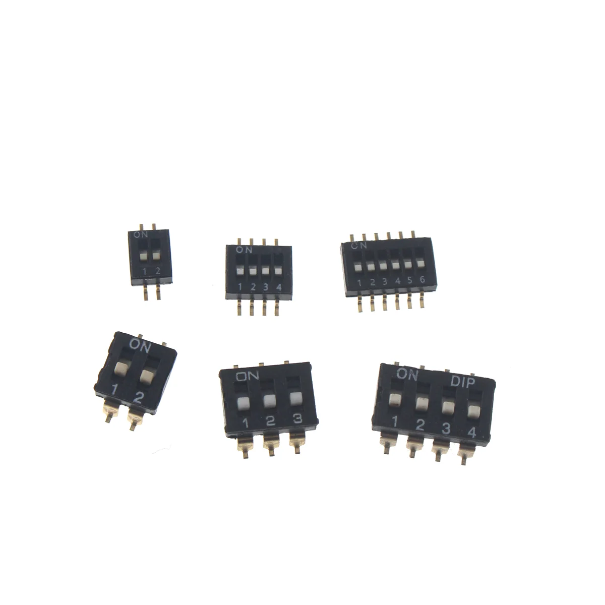 10pcs smd Slide Type Switch Module 1 2 3 4 5 6 7 8 10 12 PIN 2.54mm 1.27MM DIP Red Pitch Toggle black  Snap Switch Dial Switch