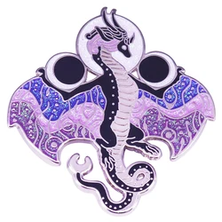 Glitter Magic Dragon Hard Enamel Pin Cute Cartoon Pterodactyl Brooch Accessories Fashion Lapel Backpack Pin Jewelry