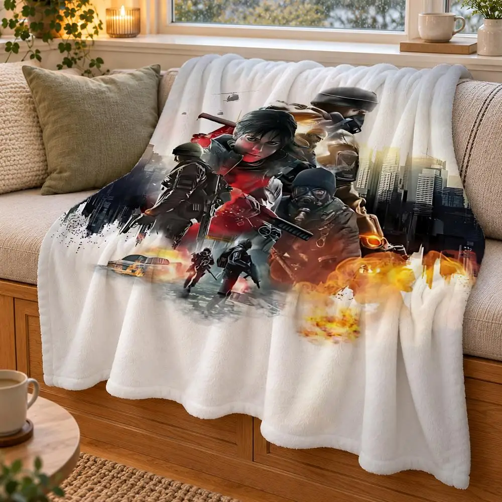 Game Tom Clancy's The Division 2 Throw Double Sided Flannel Throw Blanket Soft Warm Washable Home Decor