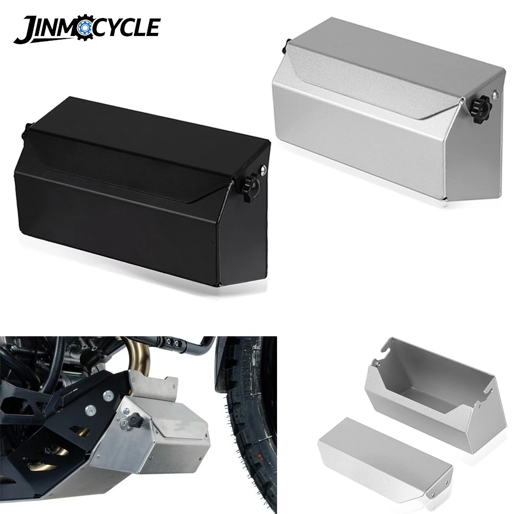 KLR650 لوحة التزلج باش الإطار محرك الحرس أداة صندوق Skidplate الأدوات لكاواساكي KLR 650 2008-2022 2023 دراجة نارية الملحقات