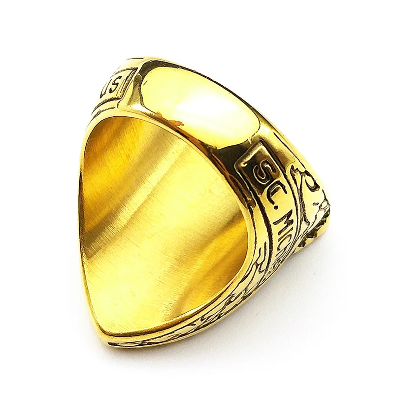 316L Vintage Saint Michael Erzengel Ring für Frauen Männer Edelstahl Gold Farbe Ritter Schild Finger Ring Amulett Schmuck – Detail 8