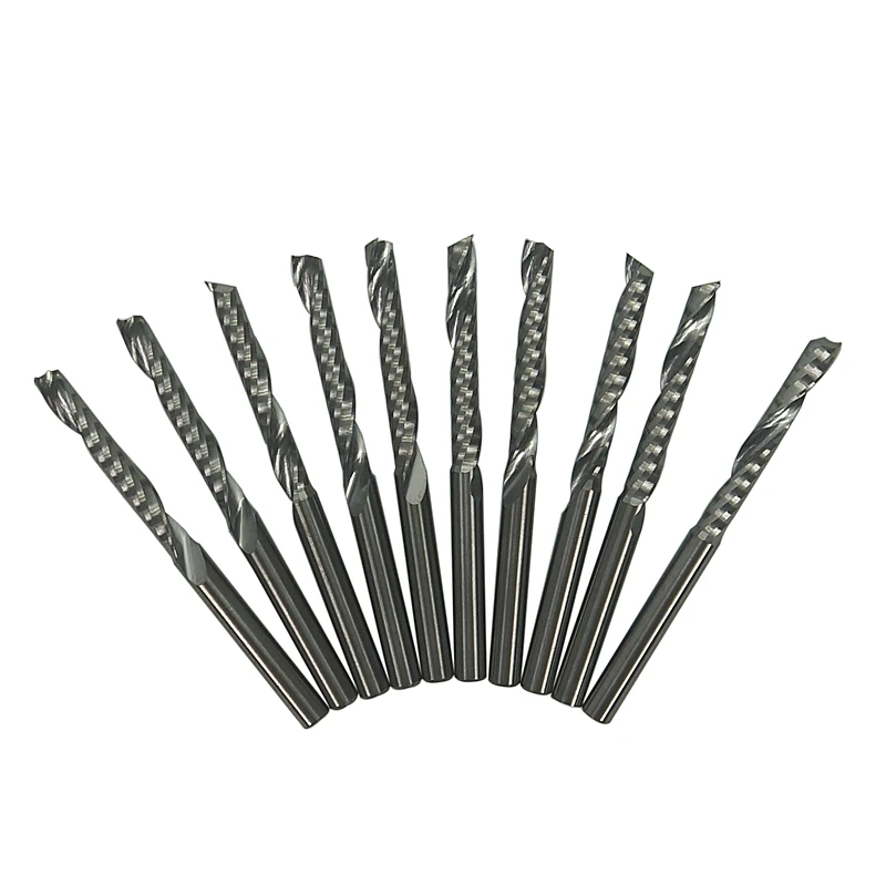 1/8 "router di CNC di fresatura trapano bit 22 millimetri lungo CEL Acrilico Legno Pvc 1LX3. 22 cutter foratura kit per la macchina del router di legno