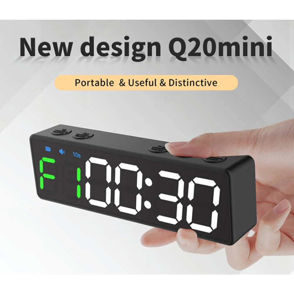 

Портативный Таймер для тренажерного зала, интервал, таймер, часы для тренировок, фитнеса, обратный отсчет/вверх/секундомер, магнитный и USB-перезаряжаемый (A)