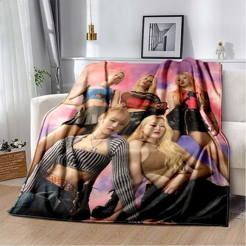 Ineve Tomboy Korean Music Girl Group (G) I-DLE Flannel Throw Blanket Ultra Soft Thin Blanket Living Room Bedroom Sofa Covers