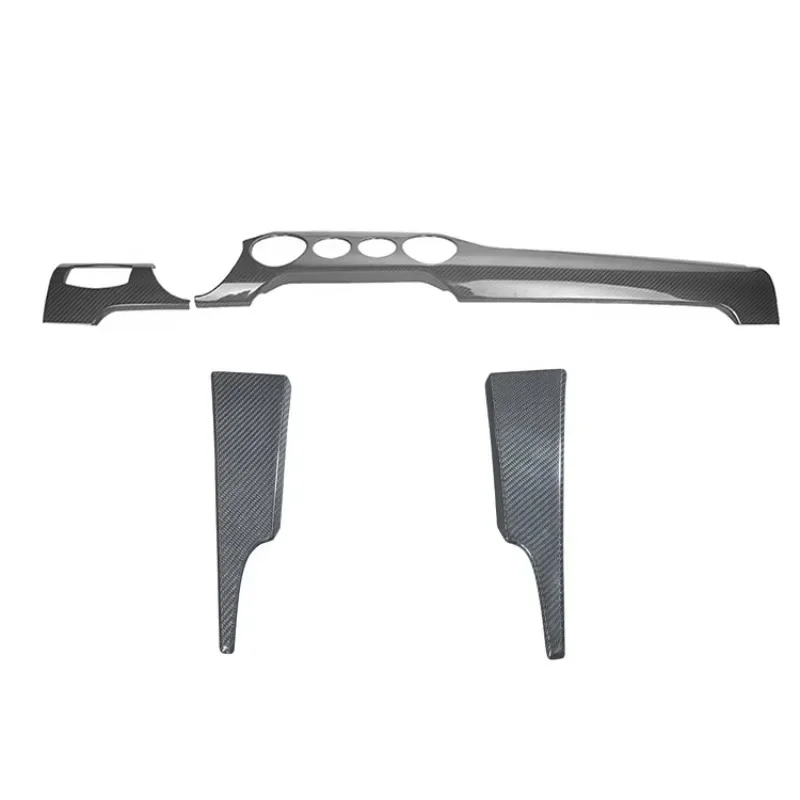 Dashboard Cover 4 Holes Real Dry Carbon Fiber Interior Trims for Interior Accessories 4PCS/set