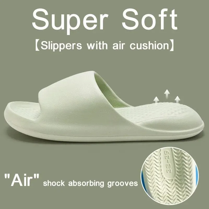 Women's Home Slides Open Toe Quick Drying Shoes Minimalist Indoor Pillow Slides Super Soft Solid Color Non Slip Bath Shoes