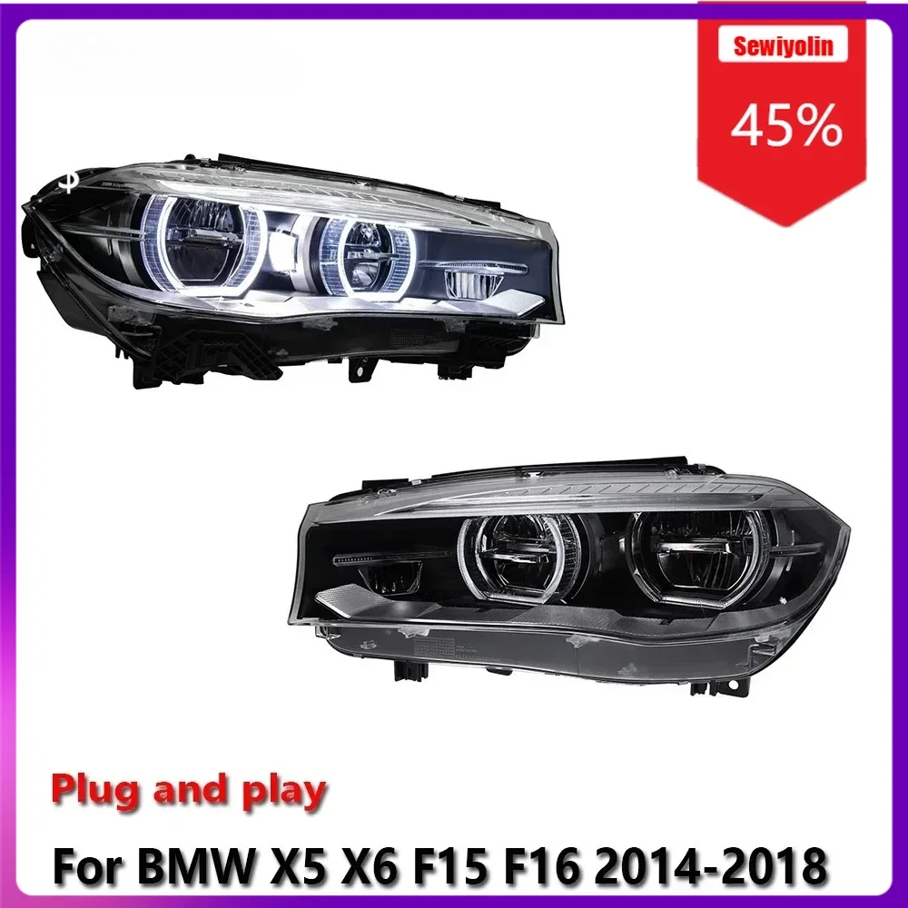 

Sewiyolin Car LED Lamp Headlight Light Assemblies For BMW X5 X6 F15 F16 2014-2018 Auto Fog DRL Brake Turn Signal Lamp