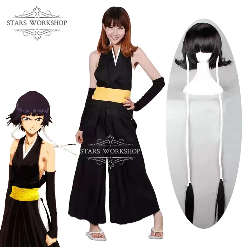 Anime Bleach Cosplay The Second Season Division Captain Soi Fon Cosplay Costume Women Black Sexy Backless Battle Uniform Suit JS