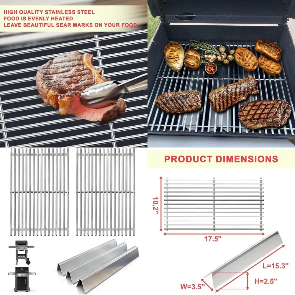 

Stainless Steel Grill Grates & Flavorizer Bars for Weber Spirit GS4 Series 200 E210-220, S210-220 Grills, Replacement Parts
