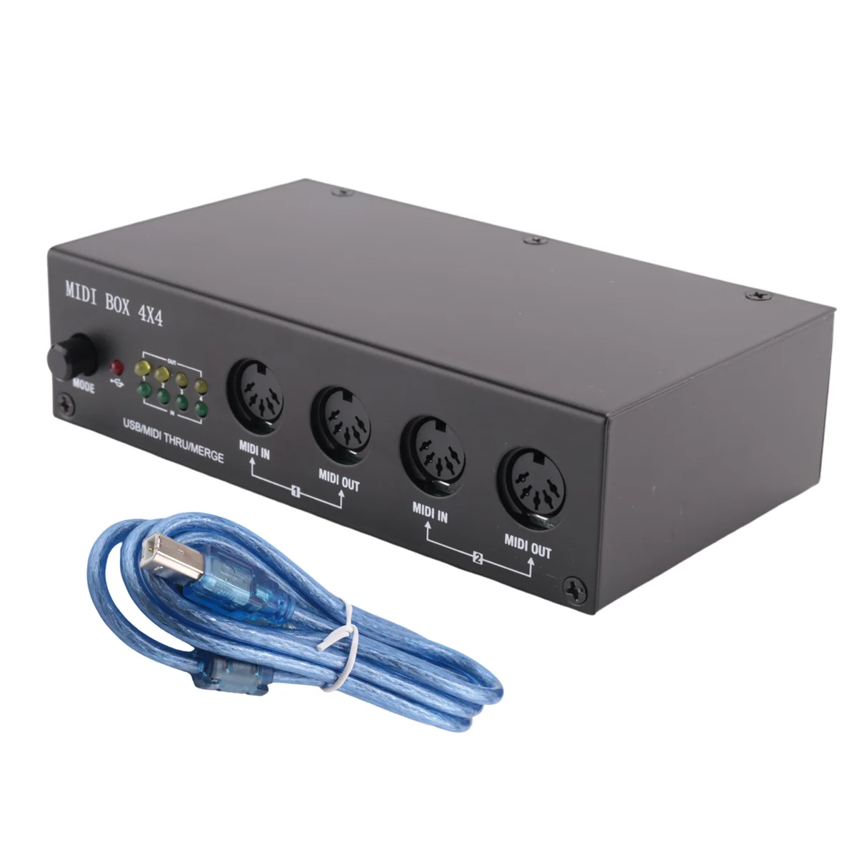 ABZV-MIDI Box Музыкальные инструменты USB MIDI-интерфейс Мерсевая сквозная коробка 64 MIDI-канали
