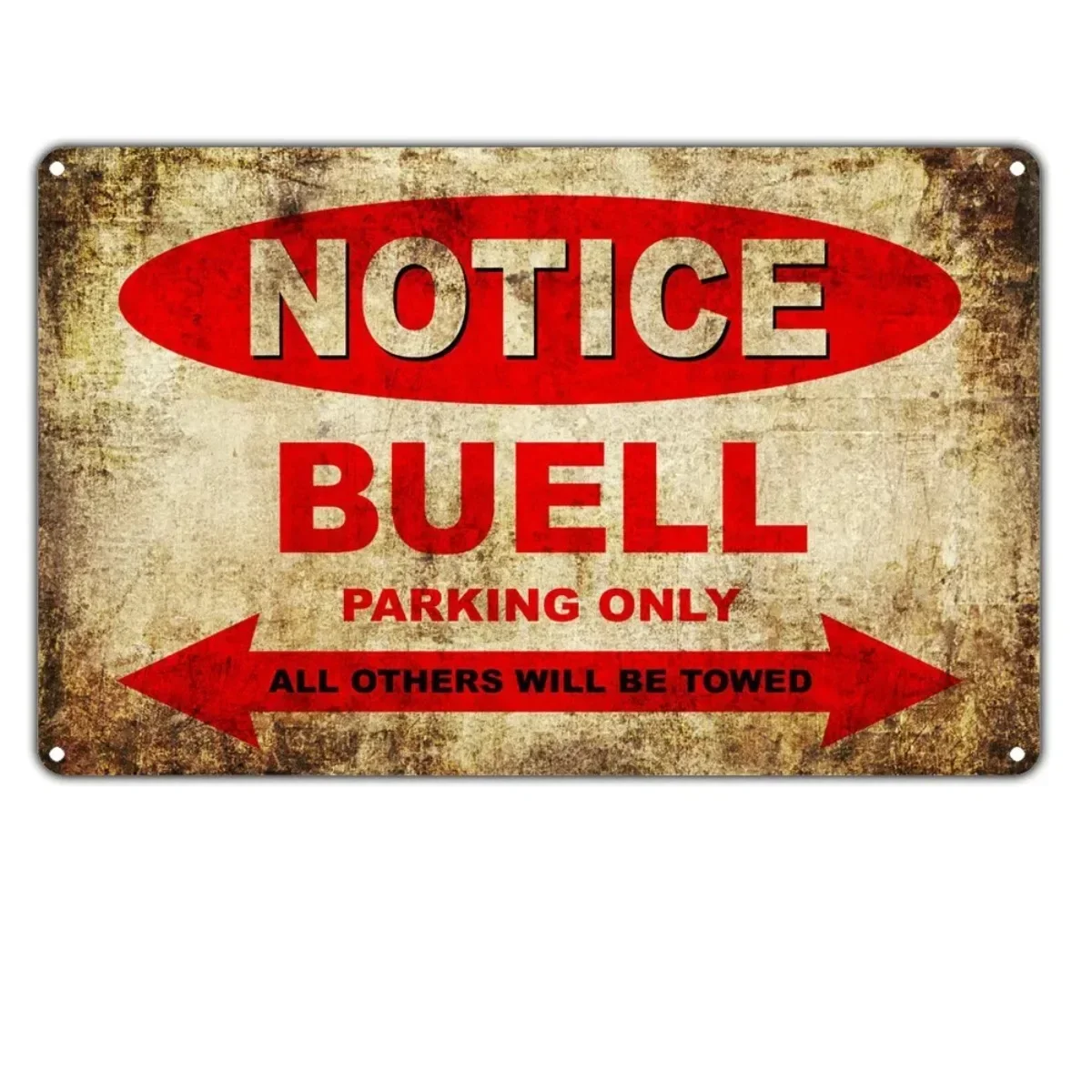 Vintage Notice Buell Motorcycles Parking Only All Others Will Be Towed Tin Sign Retro Metal Poster Decor Wall 12x8inch 20x30cm