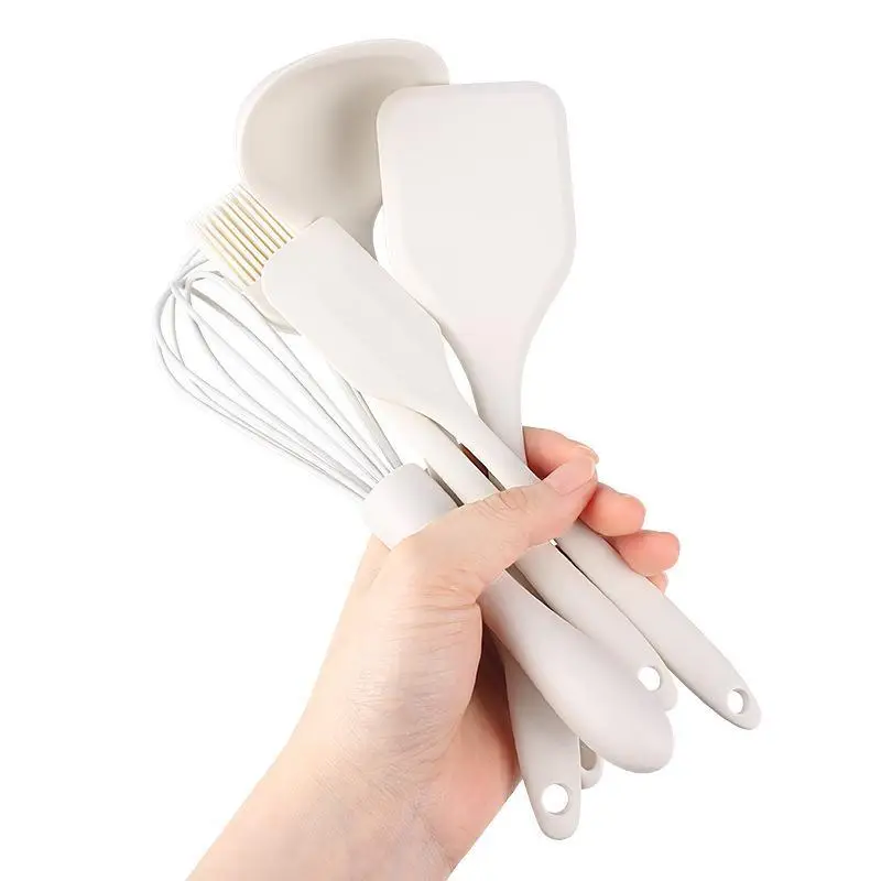 Non Stick Silicone Baking Tool Kit Heat Resistant Flexible Hanging Cream Scraper for Home Pastry Dessert Baking