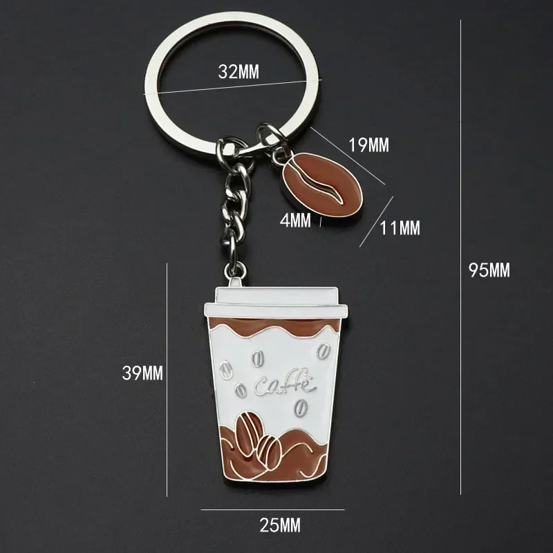 Creative Coffee Cup Car Keychain Coffee Lovers Keychain Coffee Promotional Memorial Jewelry