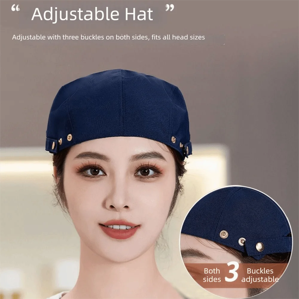 Creative Breathable Beret Hat Oil-resistant Comfortable Service Cap Canvas Male Chef Hat Restaurant BBQ Restaurant Kitchen