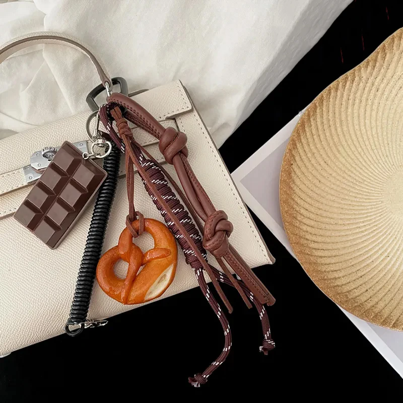 

Alkali Water Small Bread Weaving Rope Keychain Diy Pendant Bag Decoration Pendant Keychain Bag Parts & Accessories