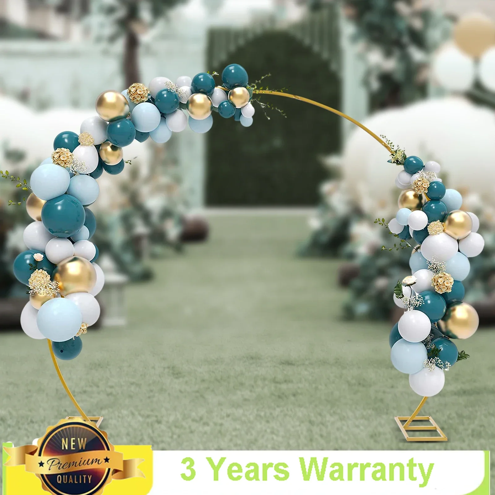 Large golden metal circular balloon arch decoration is used for birthday, wedding, graduation decoration, event party supplies,