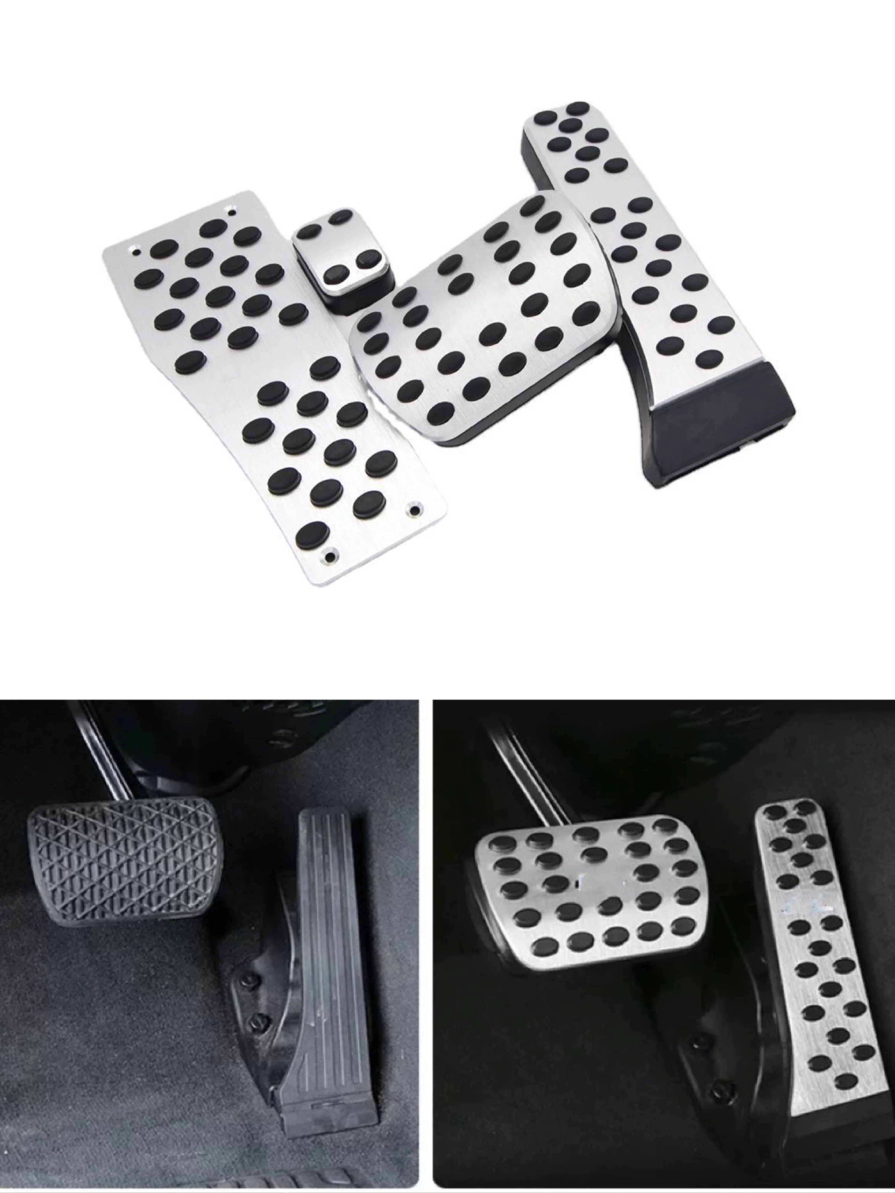 4Pcs Throttle Brake Fuel Pedal Cover Set For Mercedes Benz C Class 2015-2019  E Class GLC GLS GLA SLK Class 2016 2017 2018 2019